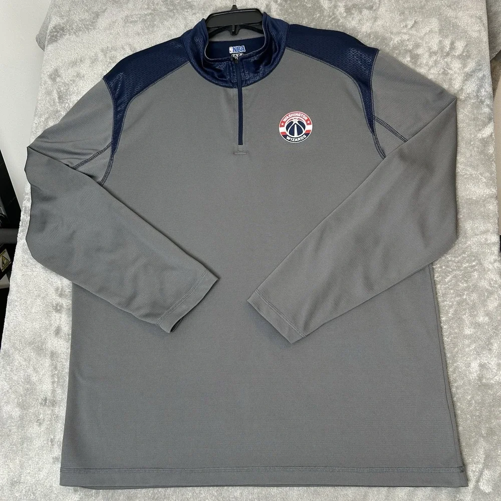 NBA TX3 Cool Washington Wizards Jacket Mens Size XL Active Wear 1/4 Zip Pullover